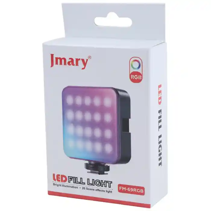 Jmary FM-69RGB Rechargeable Mini RGB Light built-in 2000mAh rechargeable battery with Type-C charging interface